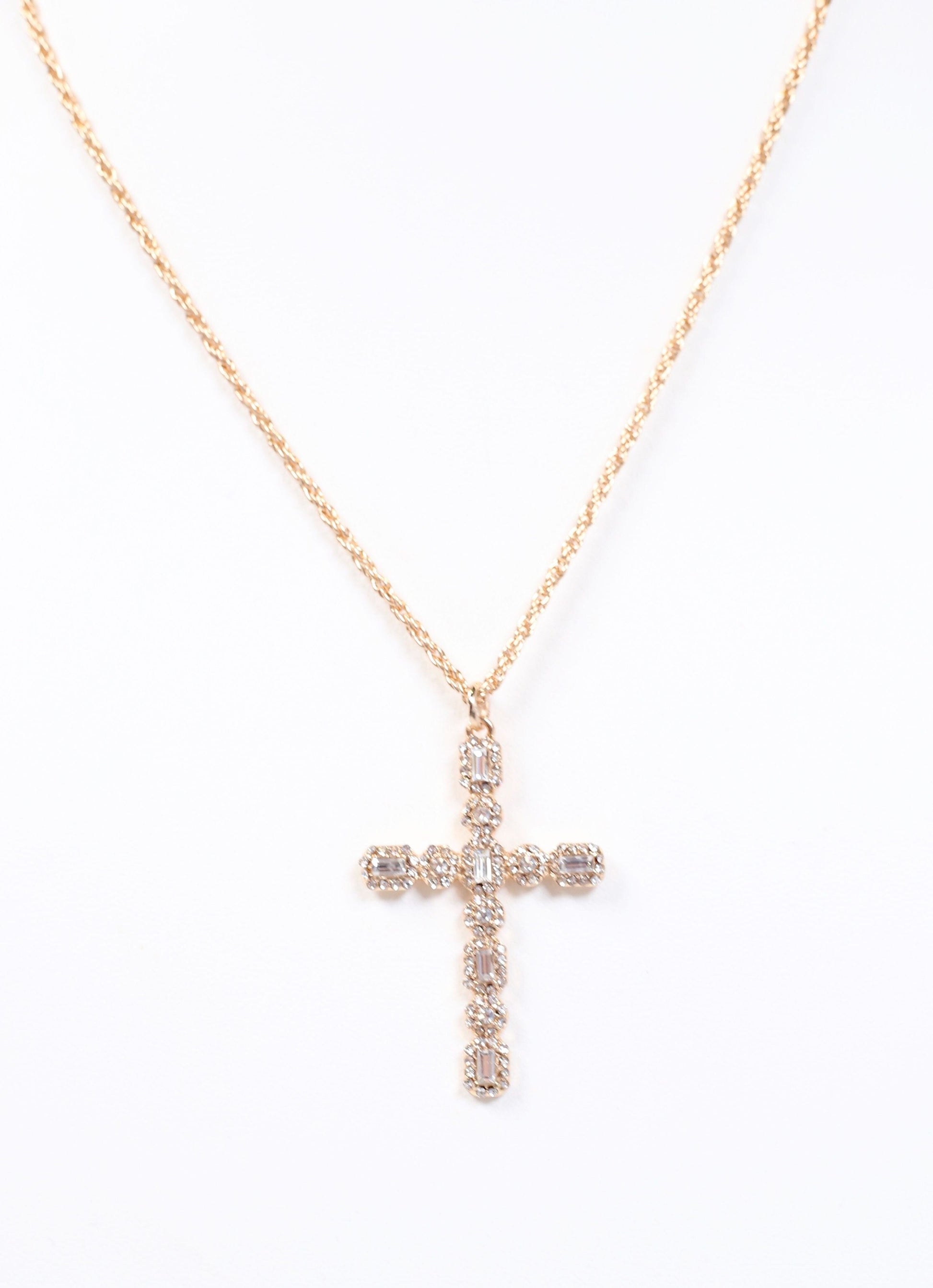 Lazarus Cross Necklace GOLD - Caroline Hill