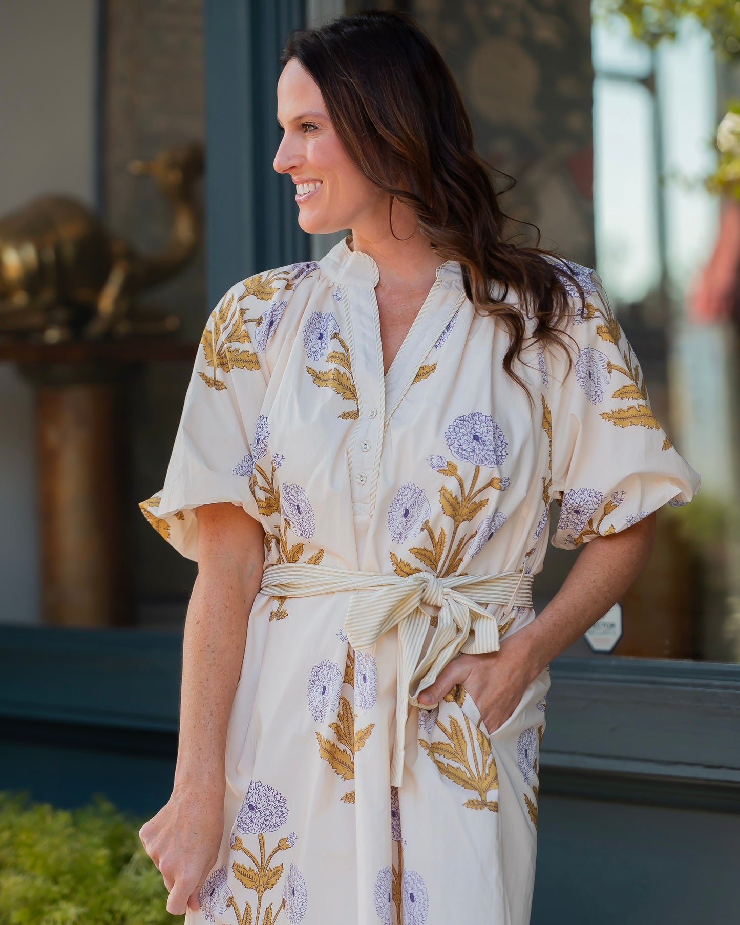 Ardmore Floral Maxi Dress-Cream/Honey