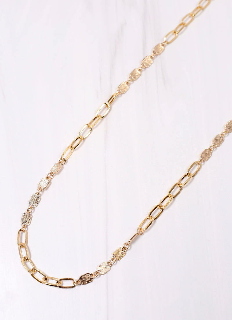 Lena Link Long Necklace GOLD - Caroline Hill