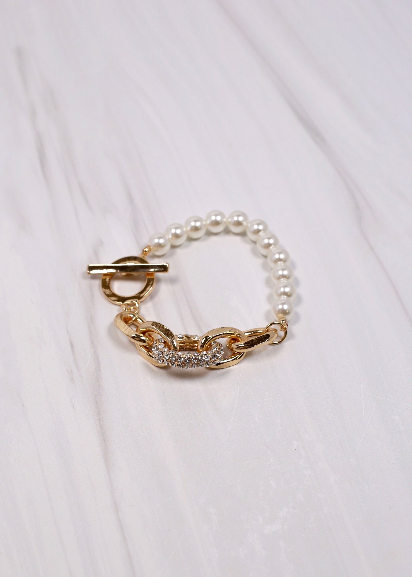 Lennoc CZ Pearl Bracelet GOLD - Caroline Hill