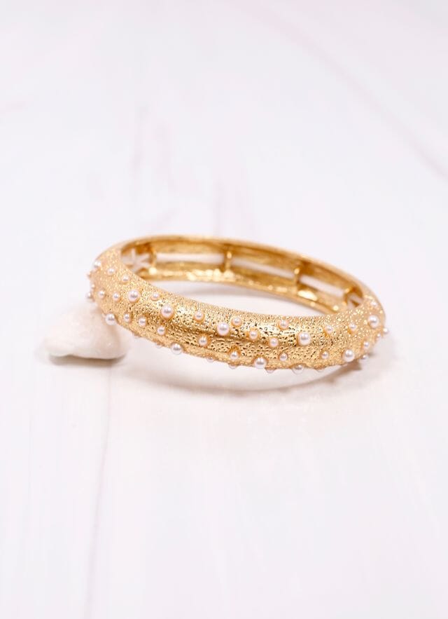 Lenox Pearl Metal Bracelet GOLD - Caroline Hill