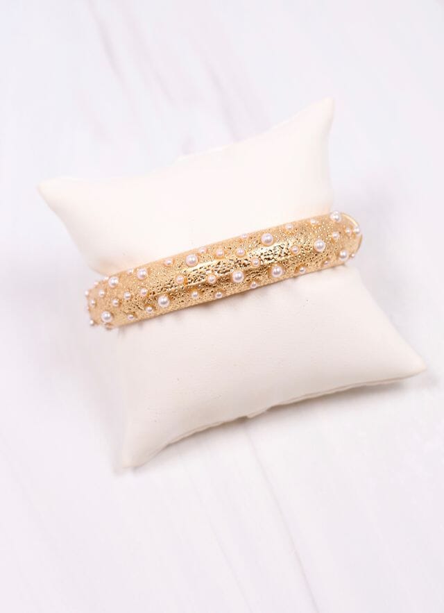 Lenox Pearl Metal Bracelet GOLD - Caroline Hill