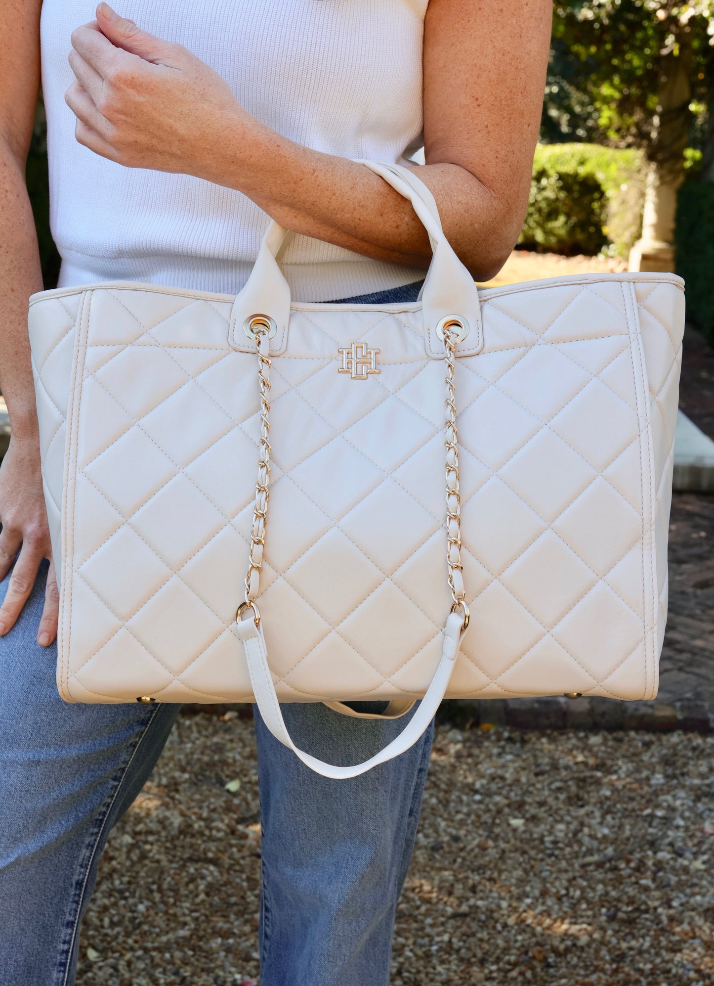 Melissa Tote Bag Cream Quilted LD