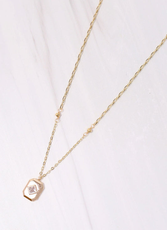 Leoville Necklace with Charm GOLD - Caroline Hill