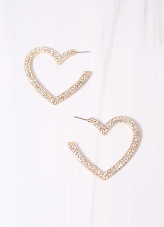 Braeden CZ Heart Earring Clear