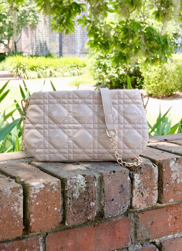 Livi Quilted Crossbody NUDE PATENT LQ - Caroline Hill