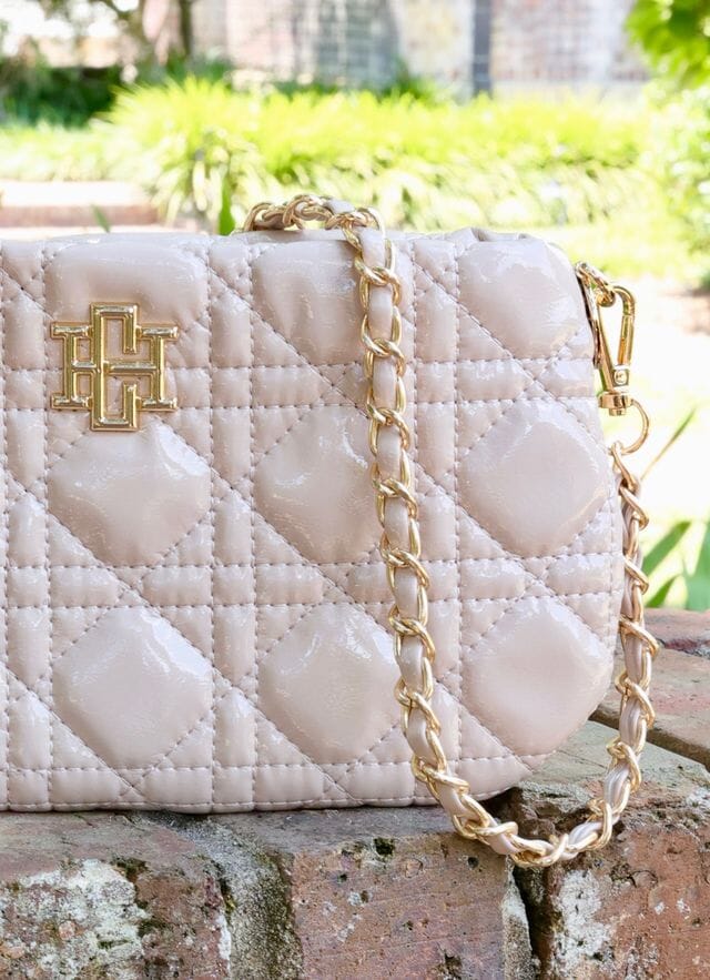 Livi Quilted Crossbody NUDE PATENT LQ - Caroline Hill