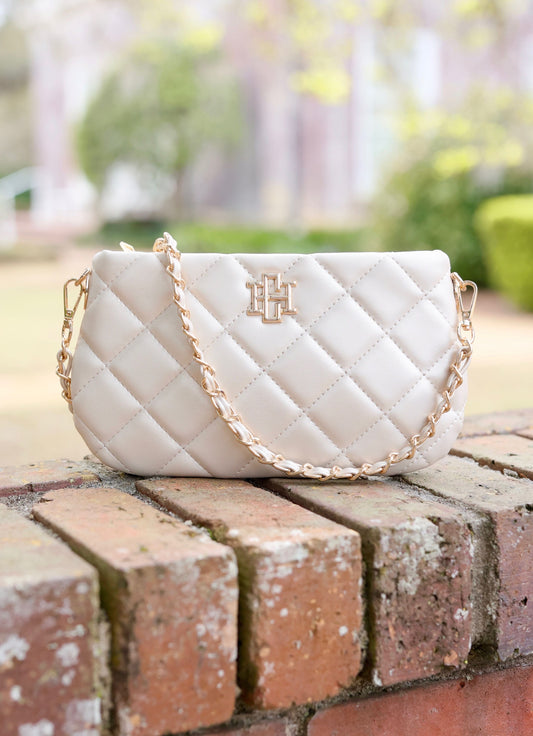 Livi Quilted Crossbody PEARL - Caroline Hill