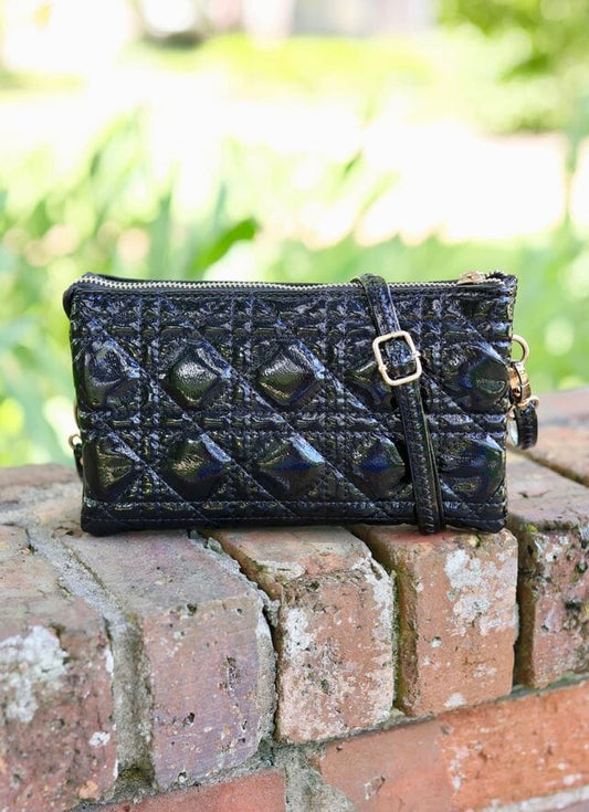 Liz Custom Collection Crossbody BLACK PATENT LQ - Caroline Hill