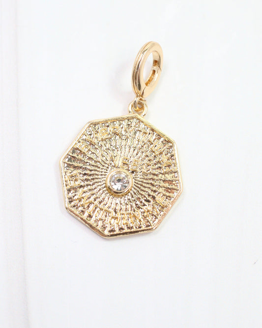 Rawlins Octagon Disc Charm Gold