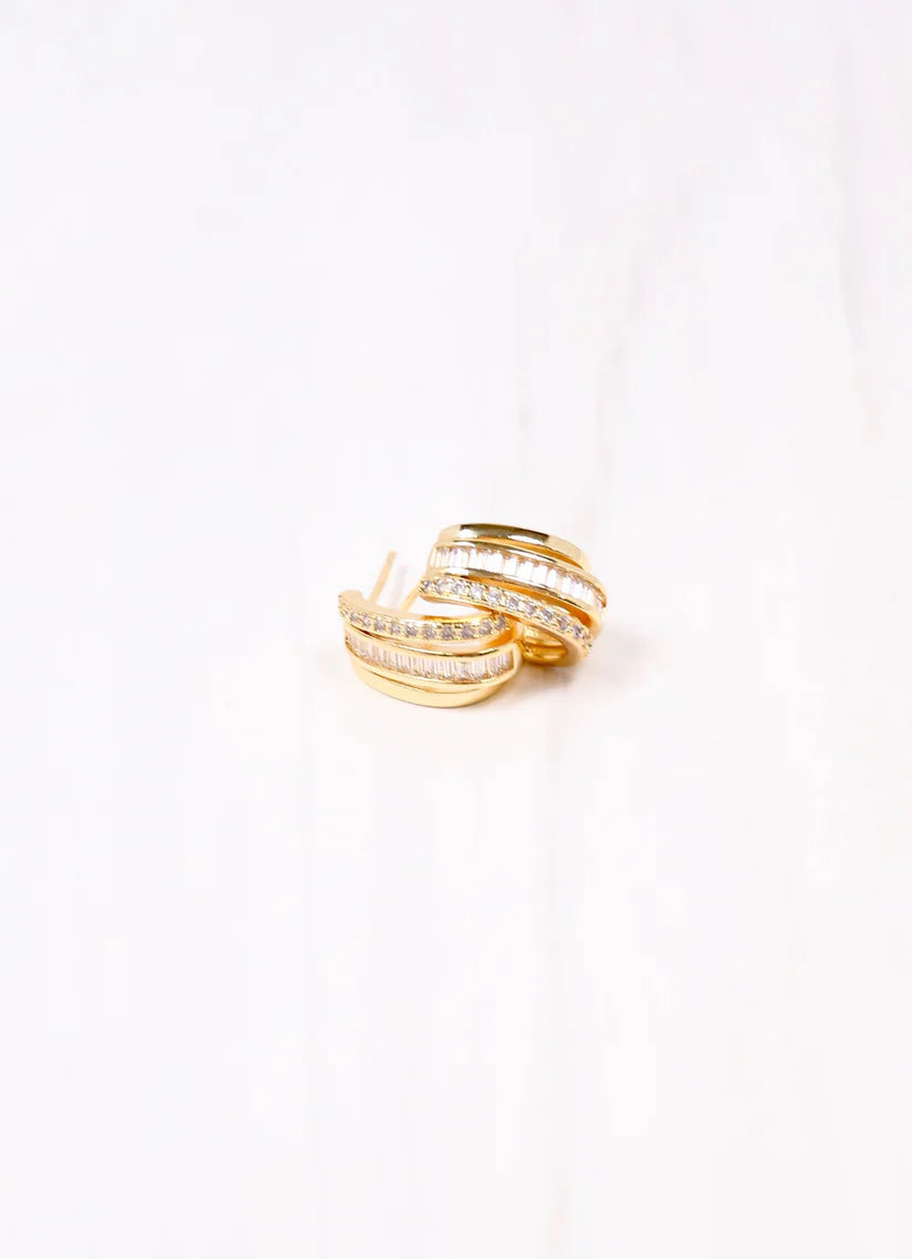 Amico CZ Hoop Earring Gold