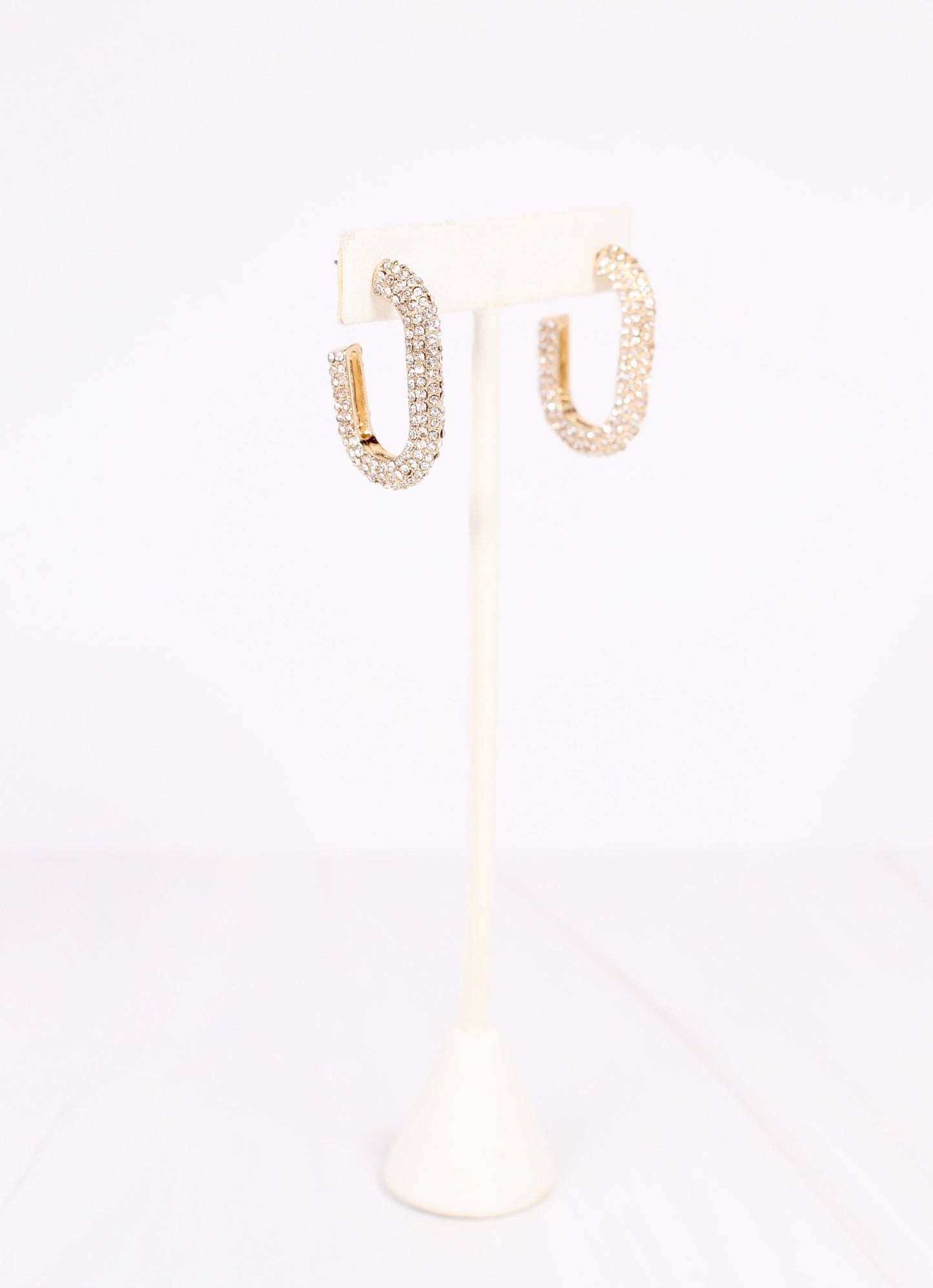 Lottie CZ Oval Earring CLEAR - Caroline Hill