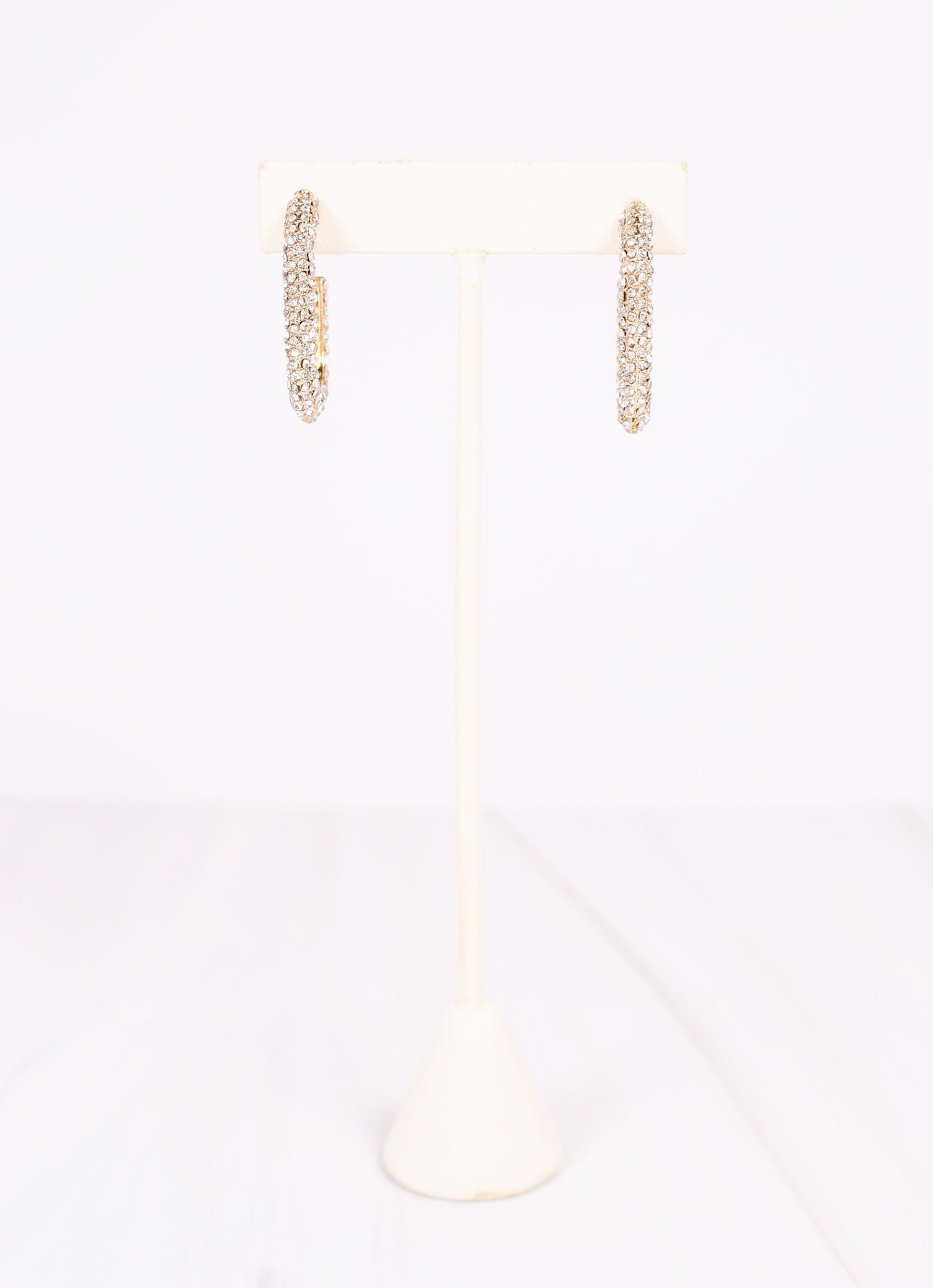 Lottie CZ Oval Earring CLEAR - Caroline Hill