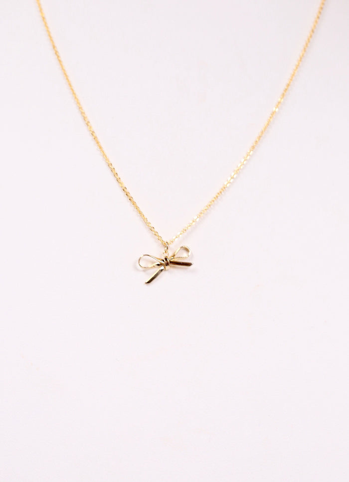 Louisa Bow Necklace GOLD - Caroline Hill