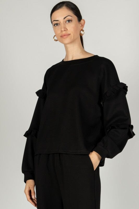 Love on the Run Black Long Sleeve Top - Caroline Hill