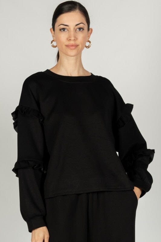 Love on the Run Black Long Sleeve Top - Caroline Hill