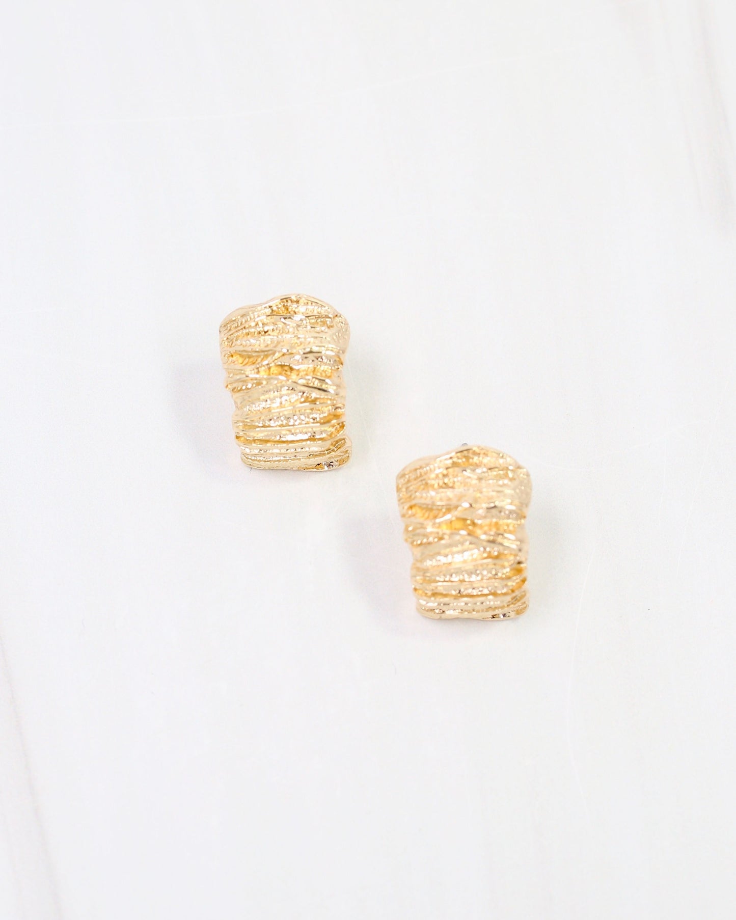 Bowling Green Textured Post Earring Gold