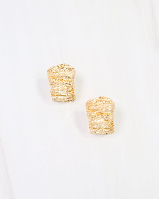 Bowling Green Textured Post Earring Gold