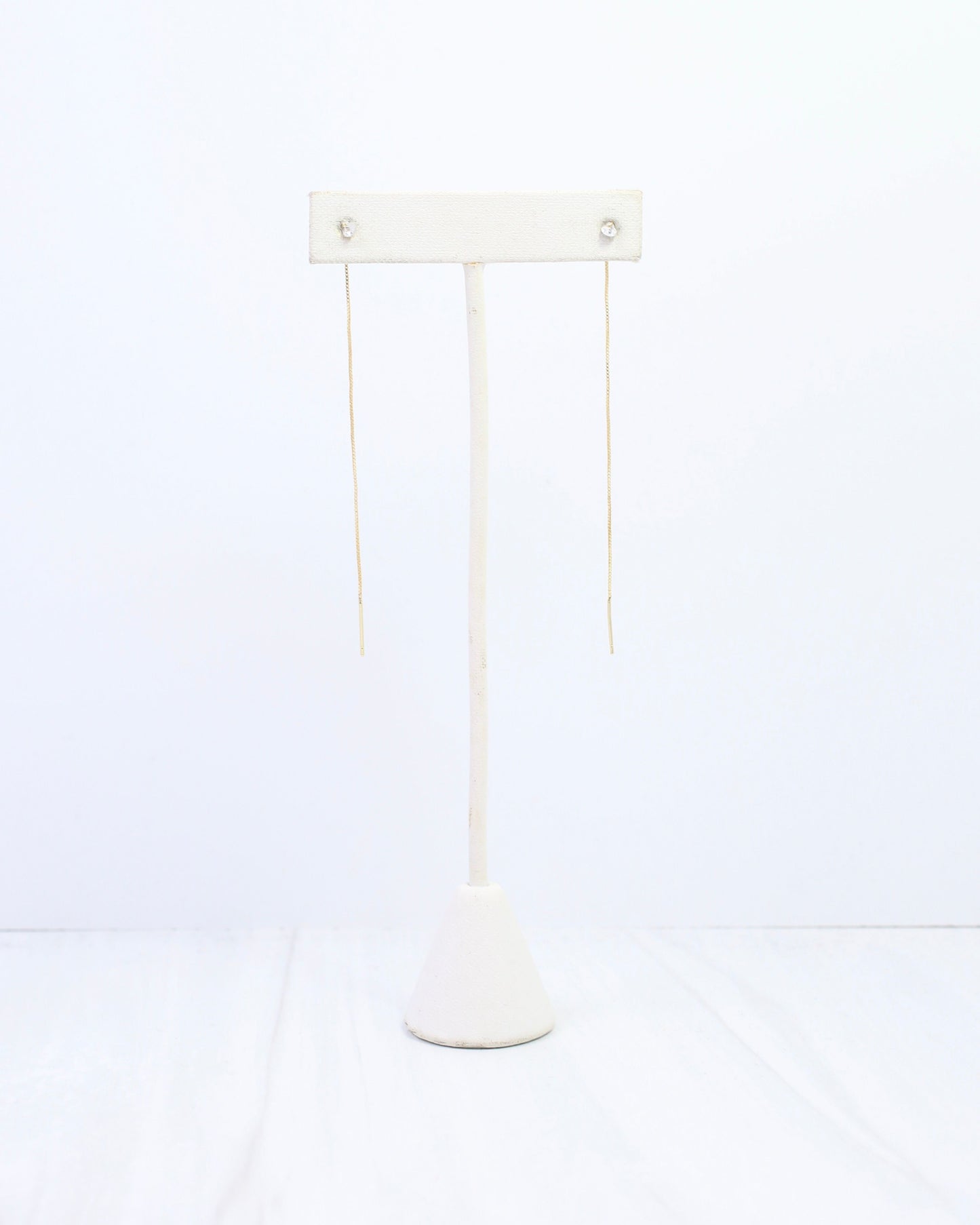 Emani CZ Dangle Thread Earring WR Gold
