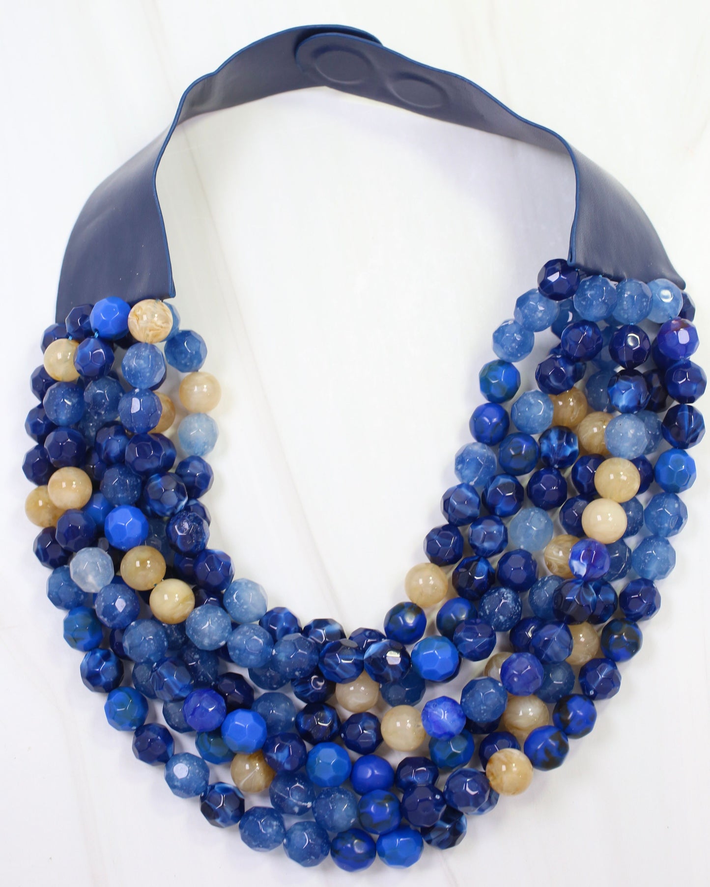Kayden Beaded Layered Necklace Blue Multi