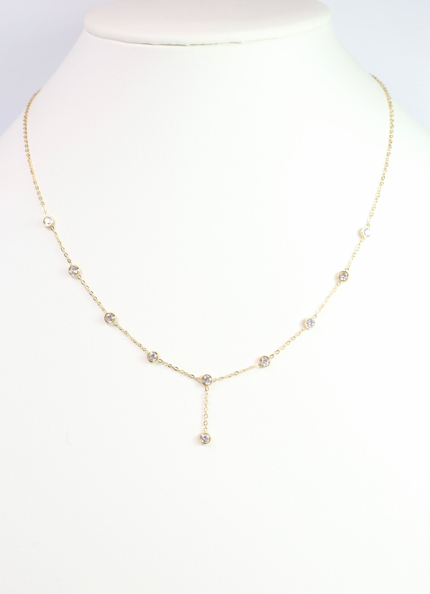 Costa CZ Y Necklace Gold