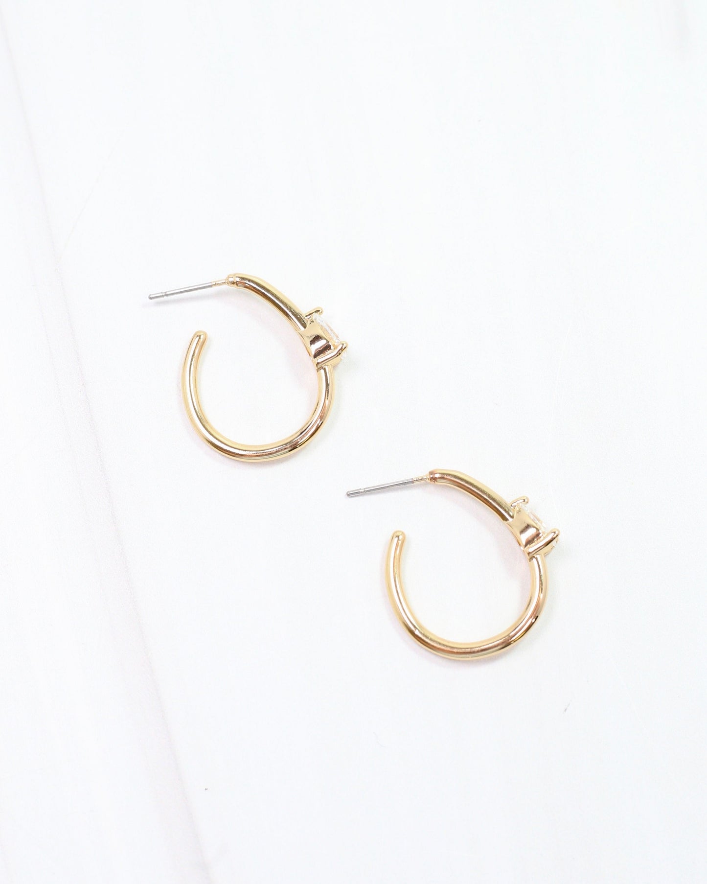 Nicki CZ Hoop Earring Gold