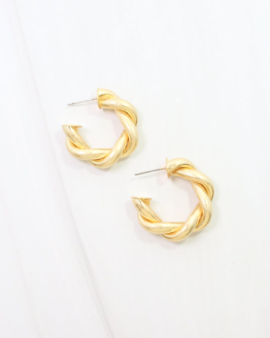 Raymonde Twisted Hoop Earring Gold