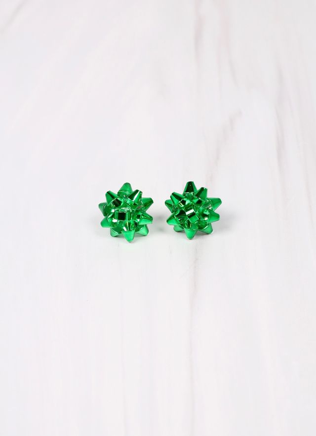 Bow Topper Earring GREEN