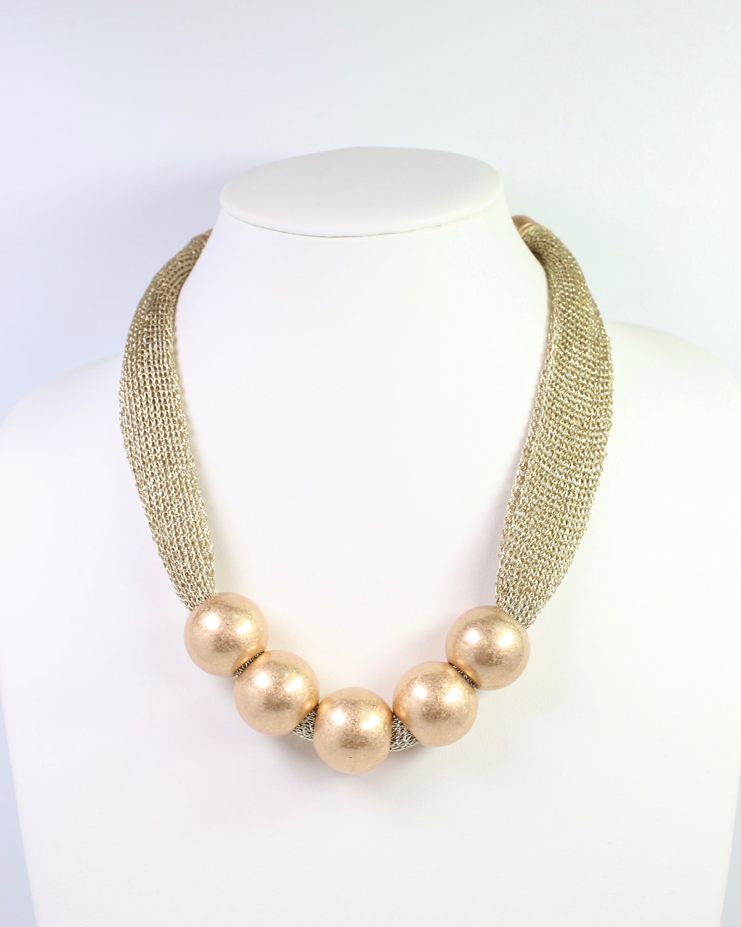 Manistee Statement Necklace Worn Gold