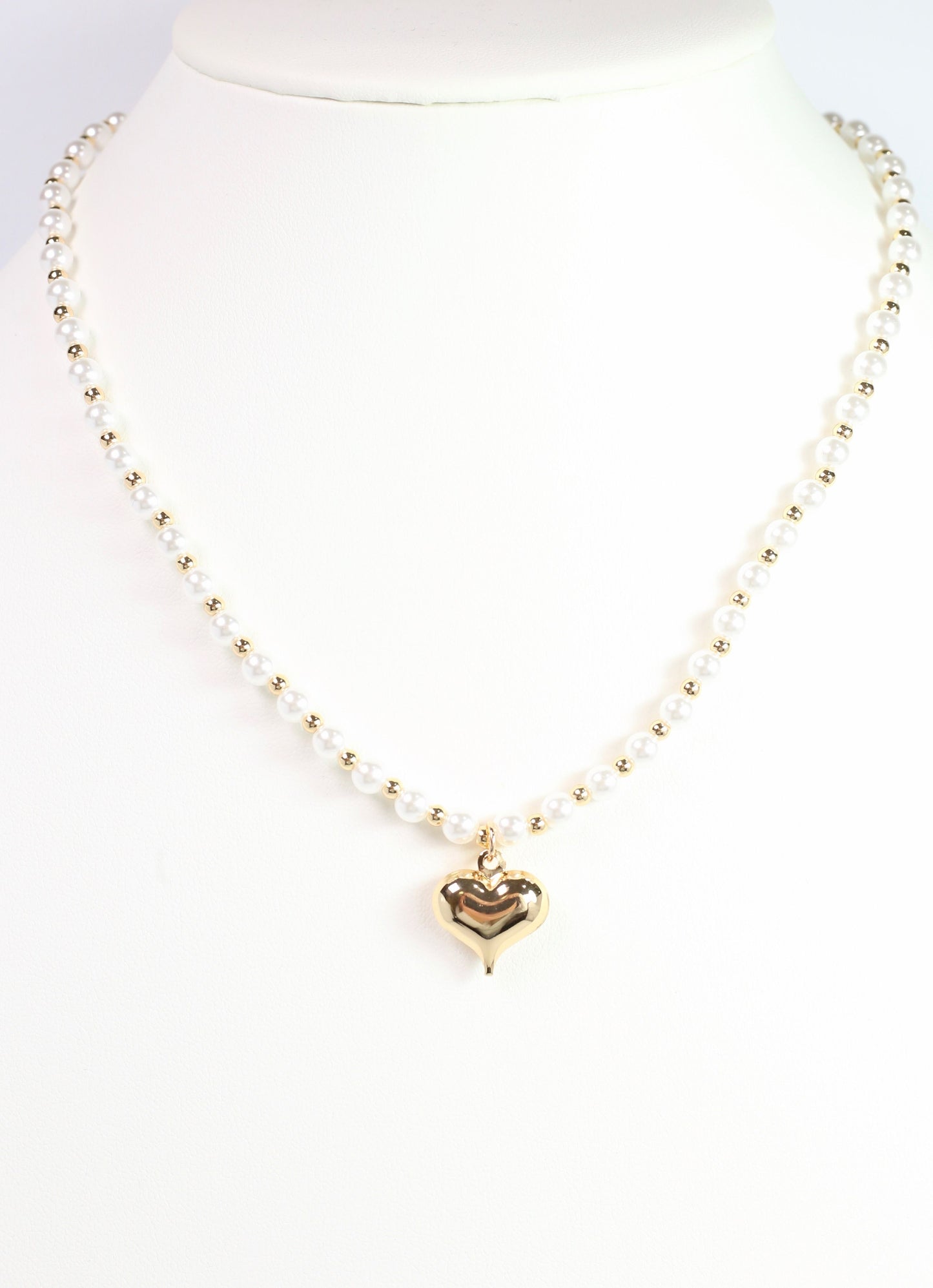 Abraham Pearl Heart Necklace Ivory