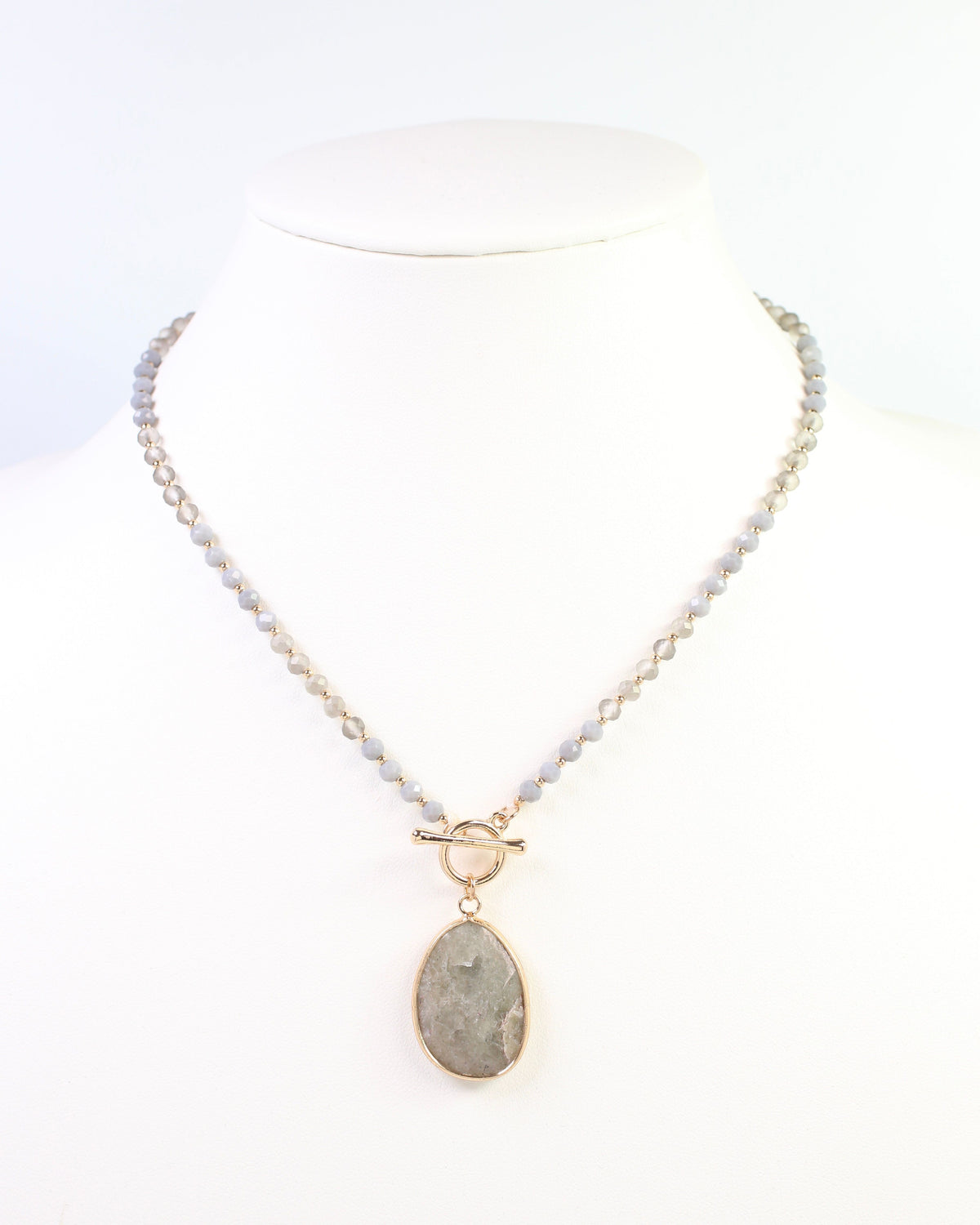 Reese Stone Toggle Necklace Grey