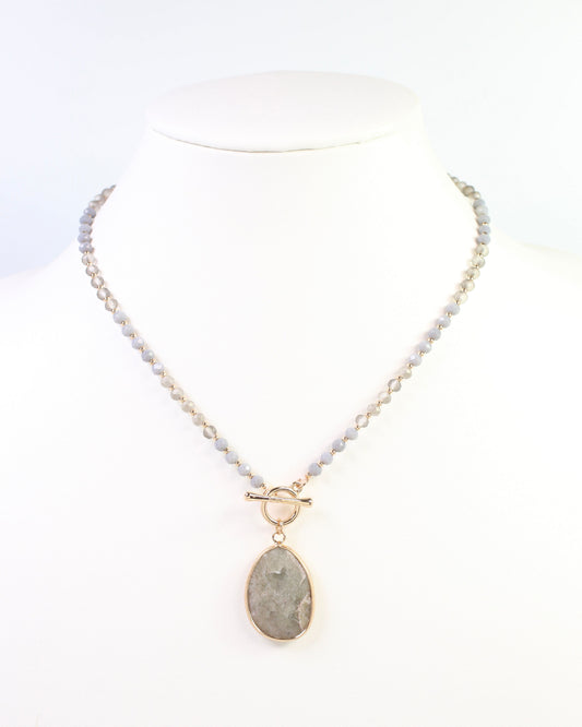 Reese Stone Toggle Necklace Grey