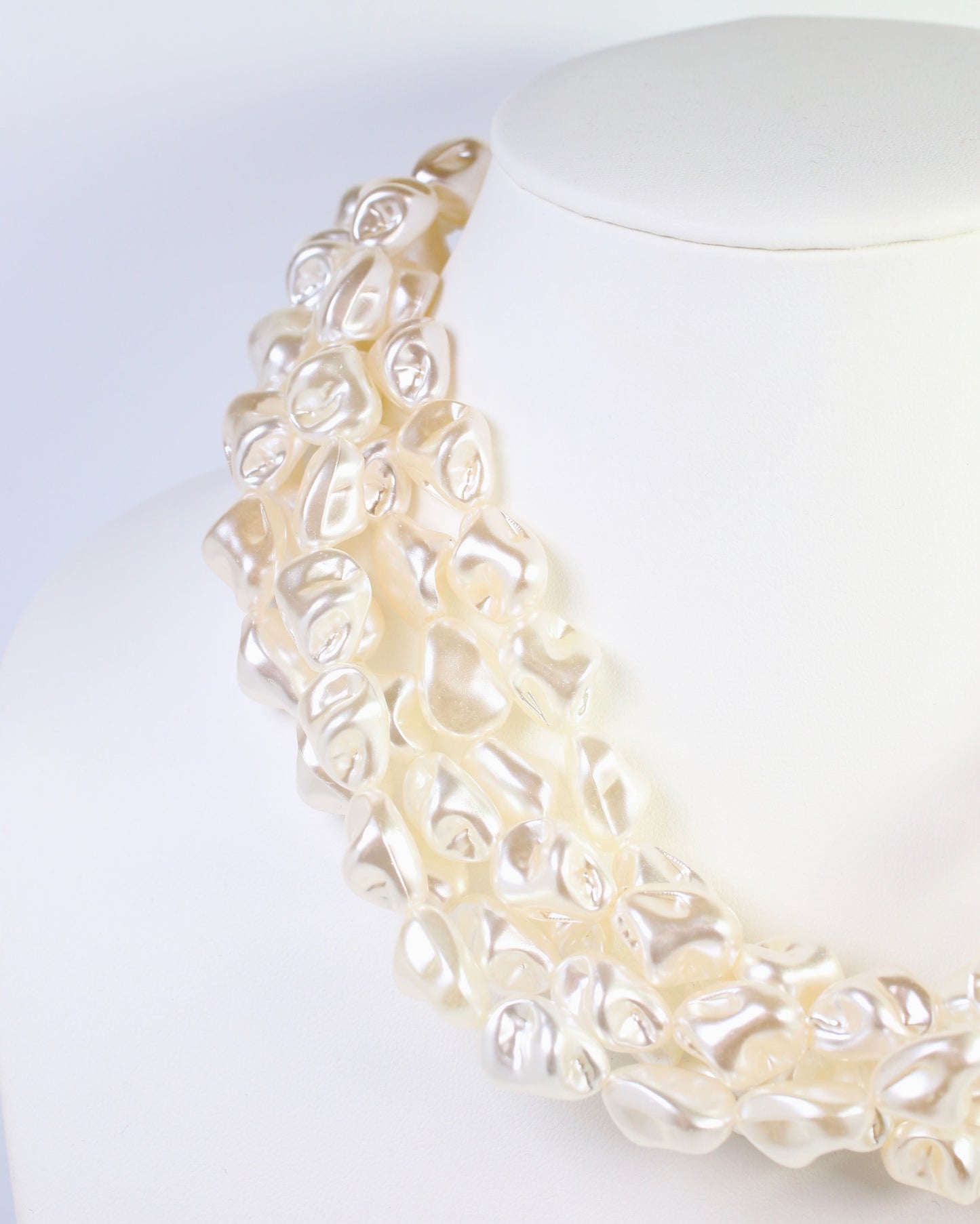 Hawthorne Layered Pearl Necklace Cream