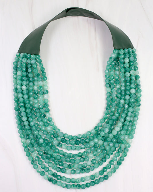 Kalin Beaded Layered Magnetic Necklace Green