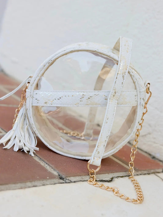 Madison Clear METALLIC CREAM Crossbody - Caroline Hill