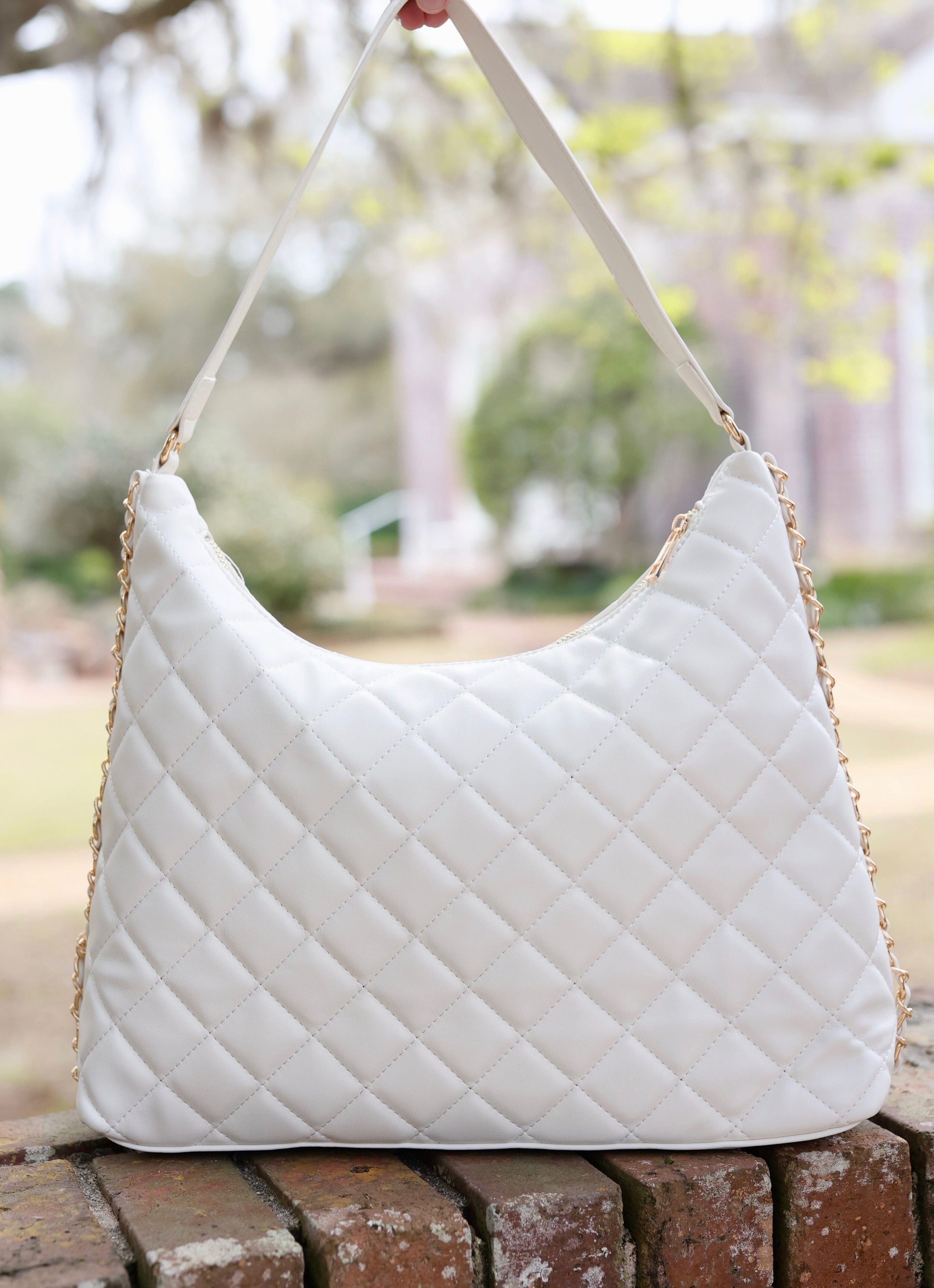 Maeve Quilted Tote CREAM - Caroline Hill