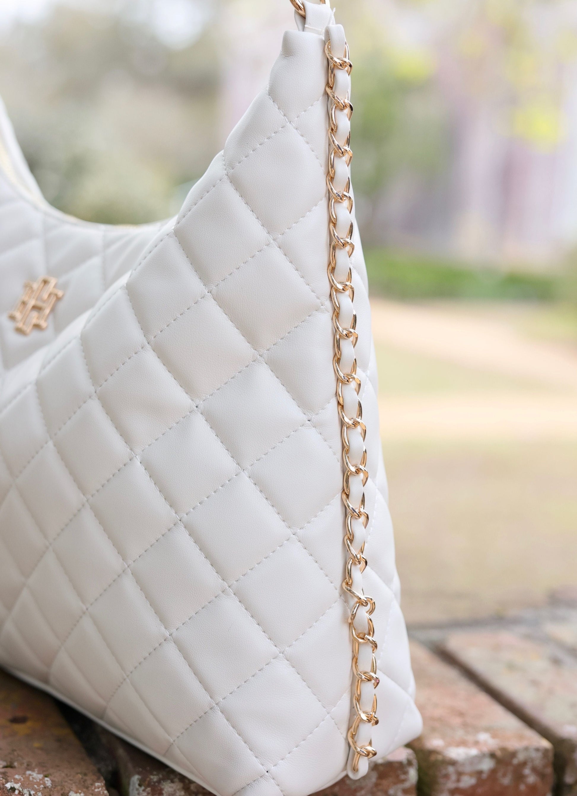 Maeve Quilted Tote CREAM - Caroline Hill