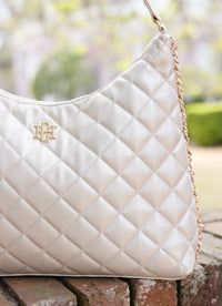 Maeve Quilted Tote PEARL - Caroline Hill