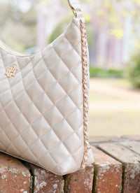Maeve Quilted Tote PEARL - Caroline Hill