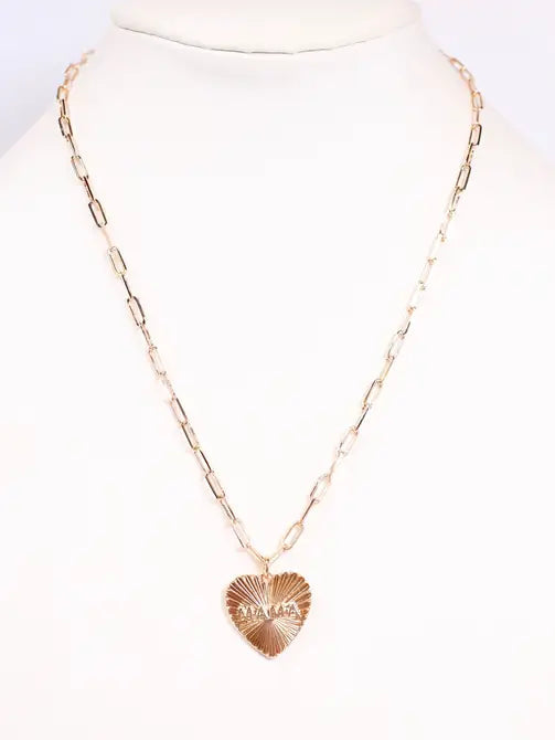 Mama Heart Necklace GOLD - Caroline Hill