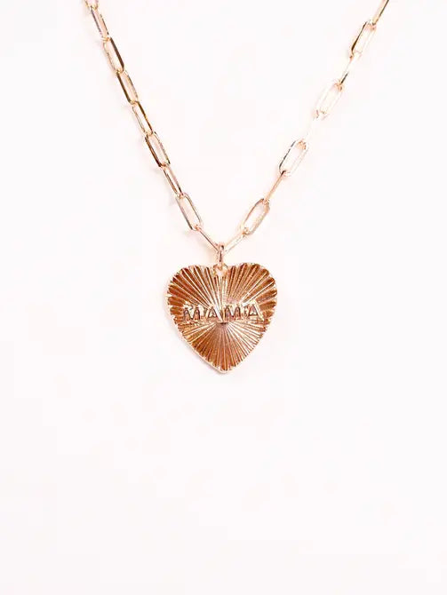 Mama Heart Necklace GOLD - Caroline Hill