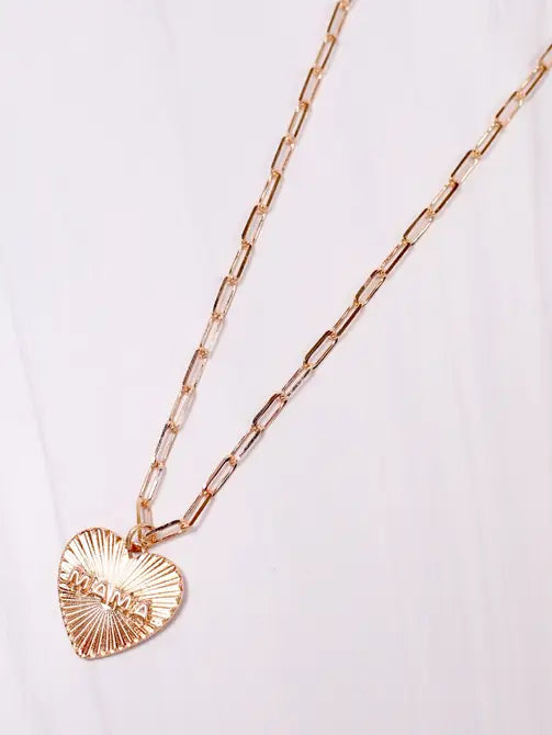 Mama Heart Necklace GOLD - Caroline Hill