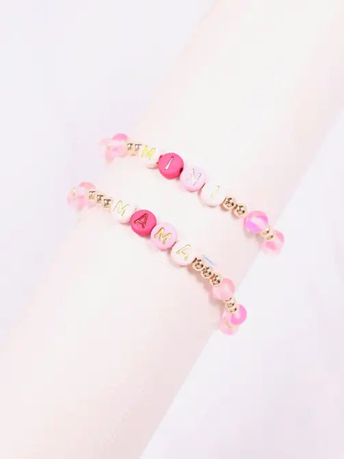 Mama & Mini Bracelet Set PINK MULTI - Caroline Hill