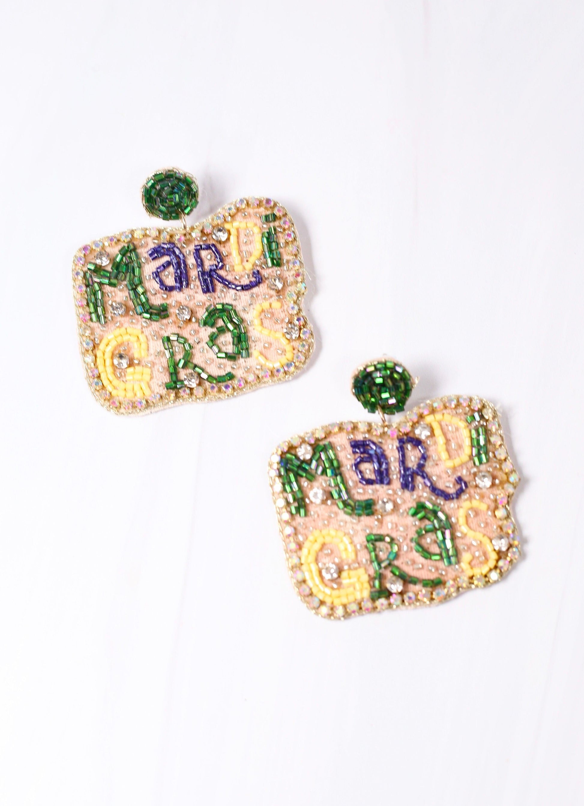 Mardi Gras CZ Earring GREEN MULTI - Caroline Hill