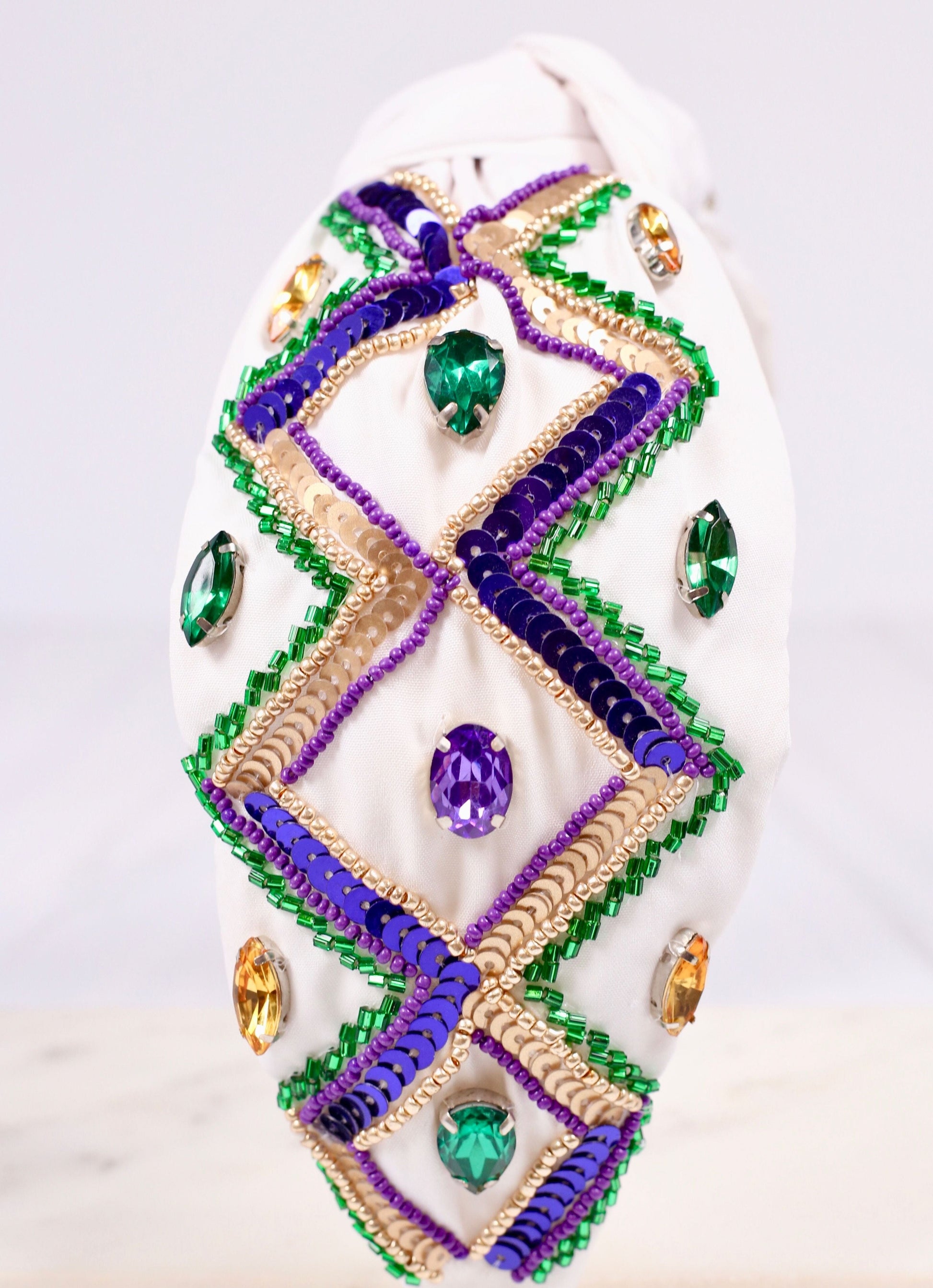 Mardi Gras Darling Headband WHITE MULTI - Caroline Hill