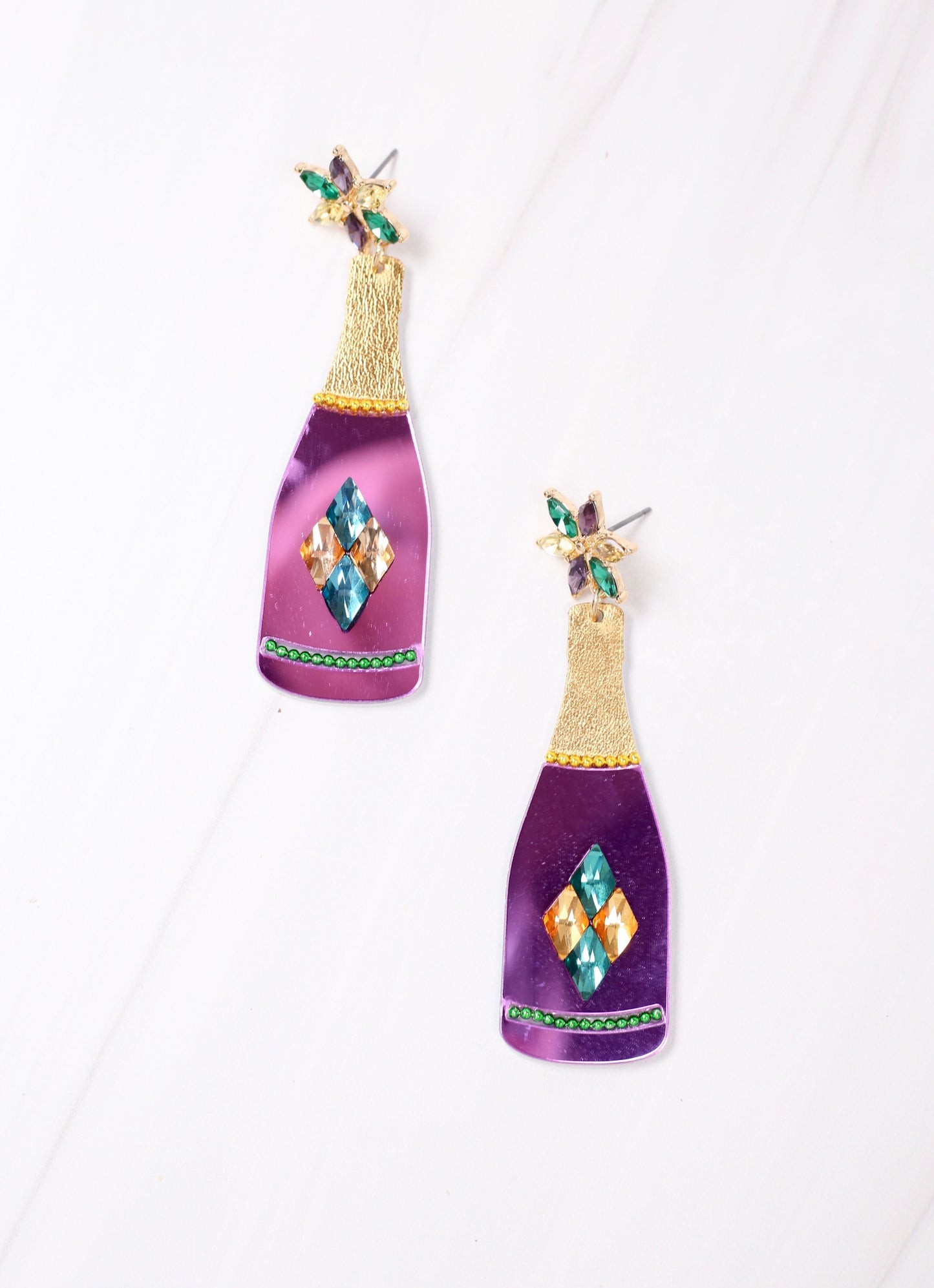 Mardi Pardi Bottle Earring PURPLE - Caroline Hill