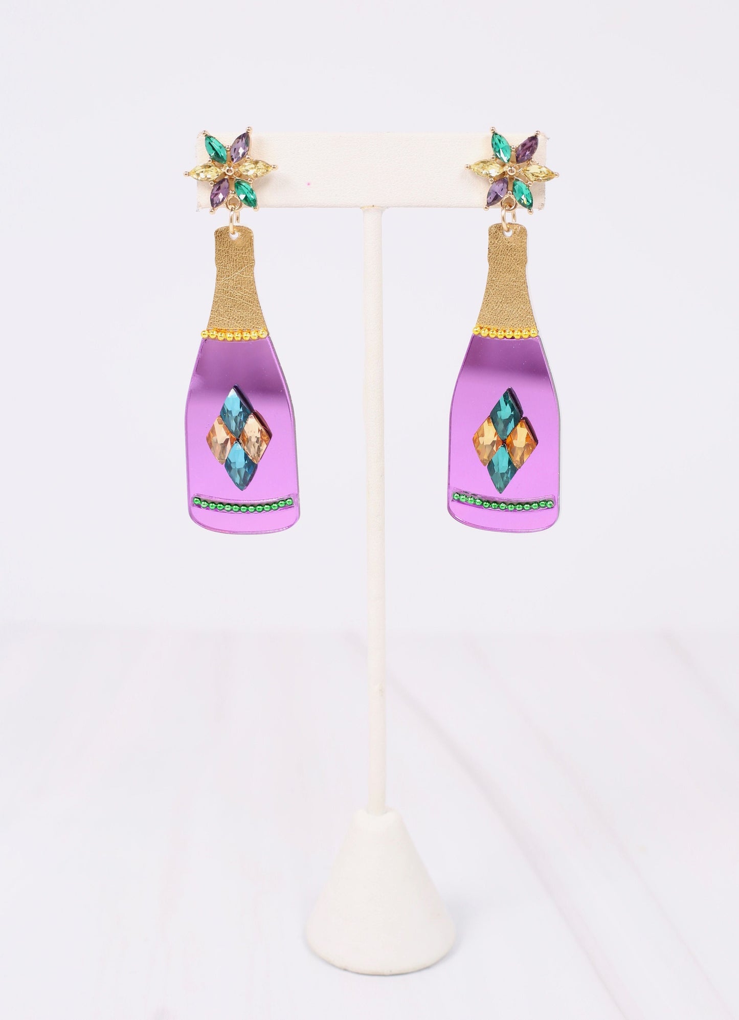 Mardi Pardi Bottle Earring PURPLE - Caroline Hill