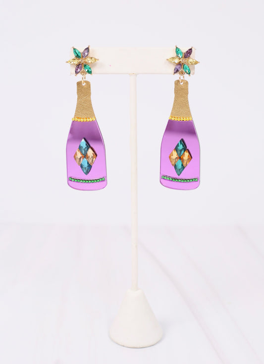 Mardi Pardi Bottle Earring PURPLE - Caroline Hill