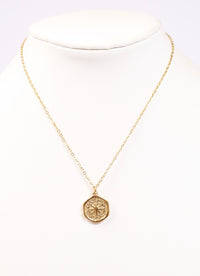 Marieville Circle Charm Necklace GOLD - Caroline Hill