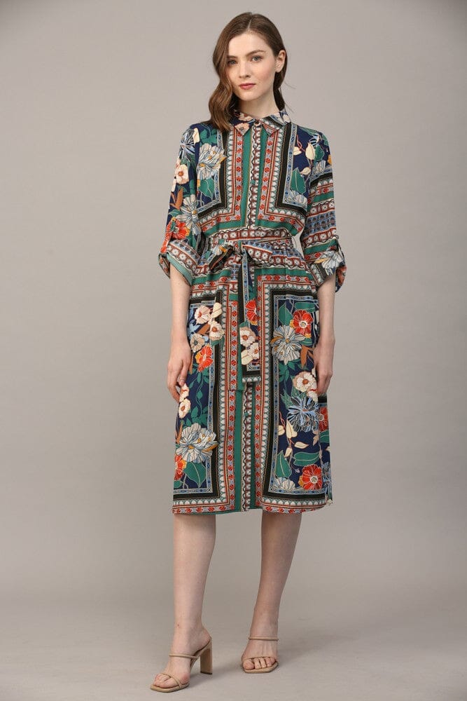 Martha Scarf Print Shirt Dress - Caroline Hill